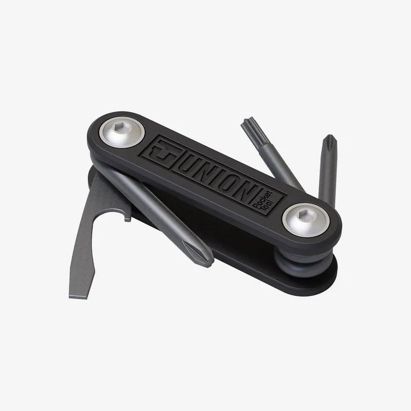 Black Union Pocket Tool with screwdrivers and bottle opener.