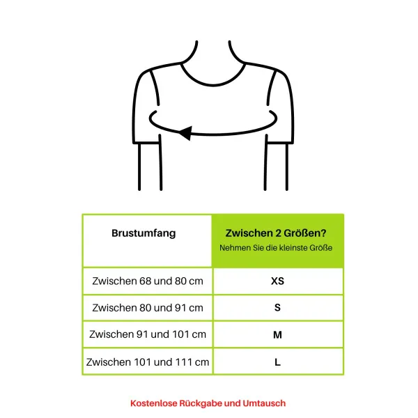 Tableau des tailles pour le gilet d'hydratation running Hydrabag Elite 8L : mesure du tour de poitrine et tailles XS, S, M, L.