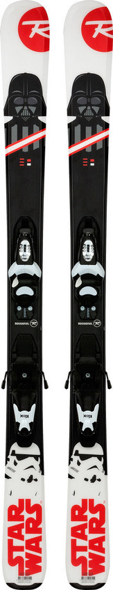 Ski-Paar mit Star Wars-Design: Darth Vader oben, Stormtrooper und Schriftzug unten.