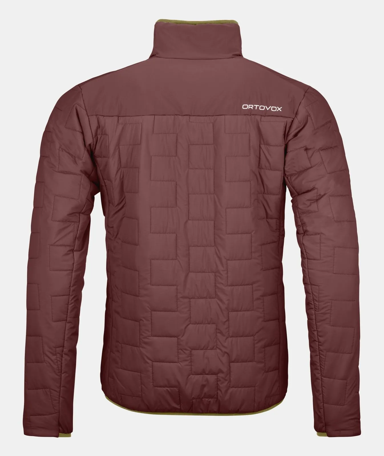 Winetasting Piz Segnas Jacket mit Steppmuster, Kragen und Ortovox Logo auf der Rückseite.
