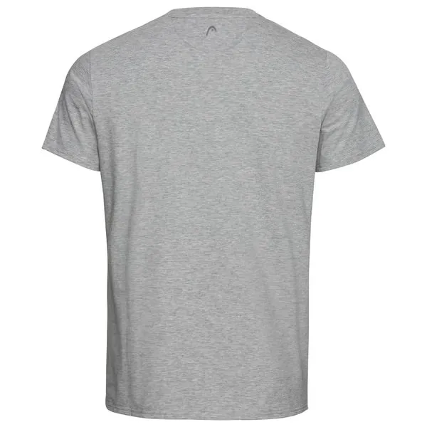 Vista posteriore: T-shirt Head Race grigia da uomo con piccolo logo sul collo.