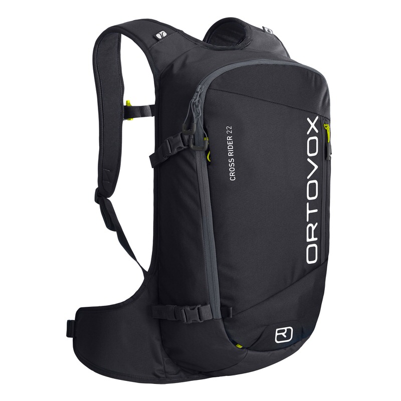 Ortovox Cross Rider 22 Sac à dos noir Ortovox Cross Rider 22 avec bretelles et rembourrage dorsal, fermeture éclair latérale.