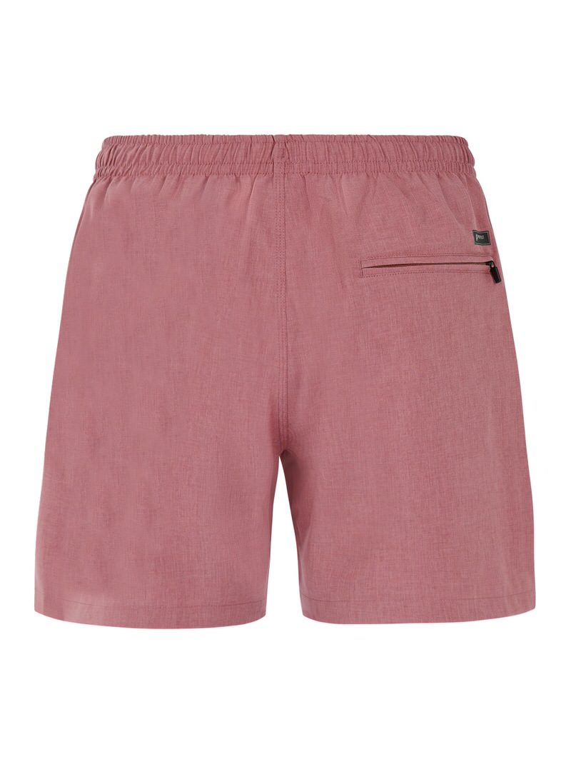 Rückansicht der Protest Davey Badeshorts in Deco Pink mit elastischem Bund und Reißverschlusstasche.