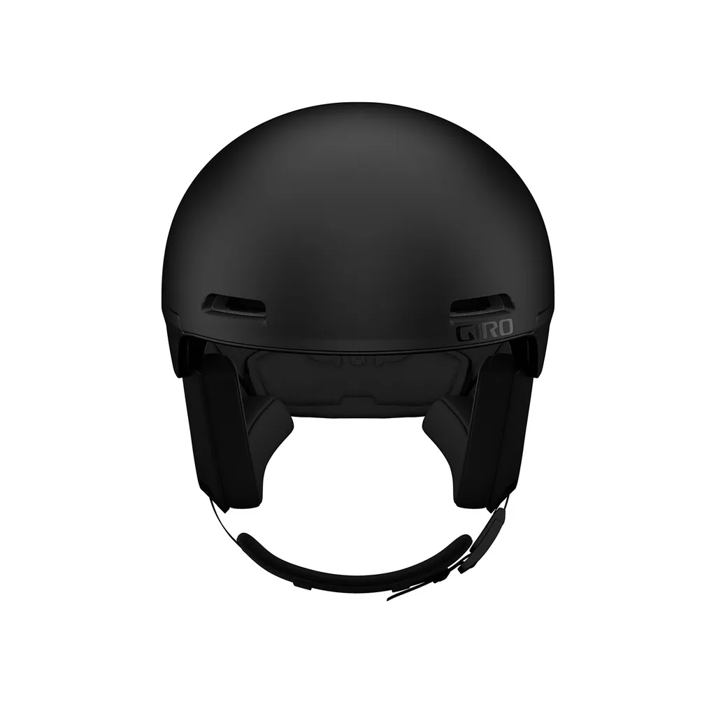 Casco da sci Giro Owen Spherical MIPS di colore nero opaco, con cuscinetti e sottogola.