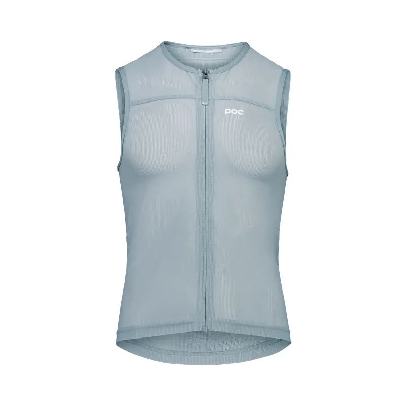 Sleeveless, grey POC VPD Air Vest with zipper in the middle. The POC logo is located on the chest.