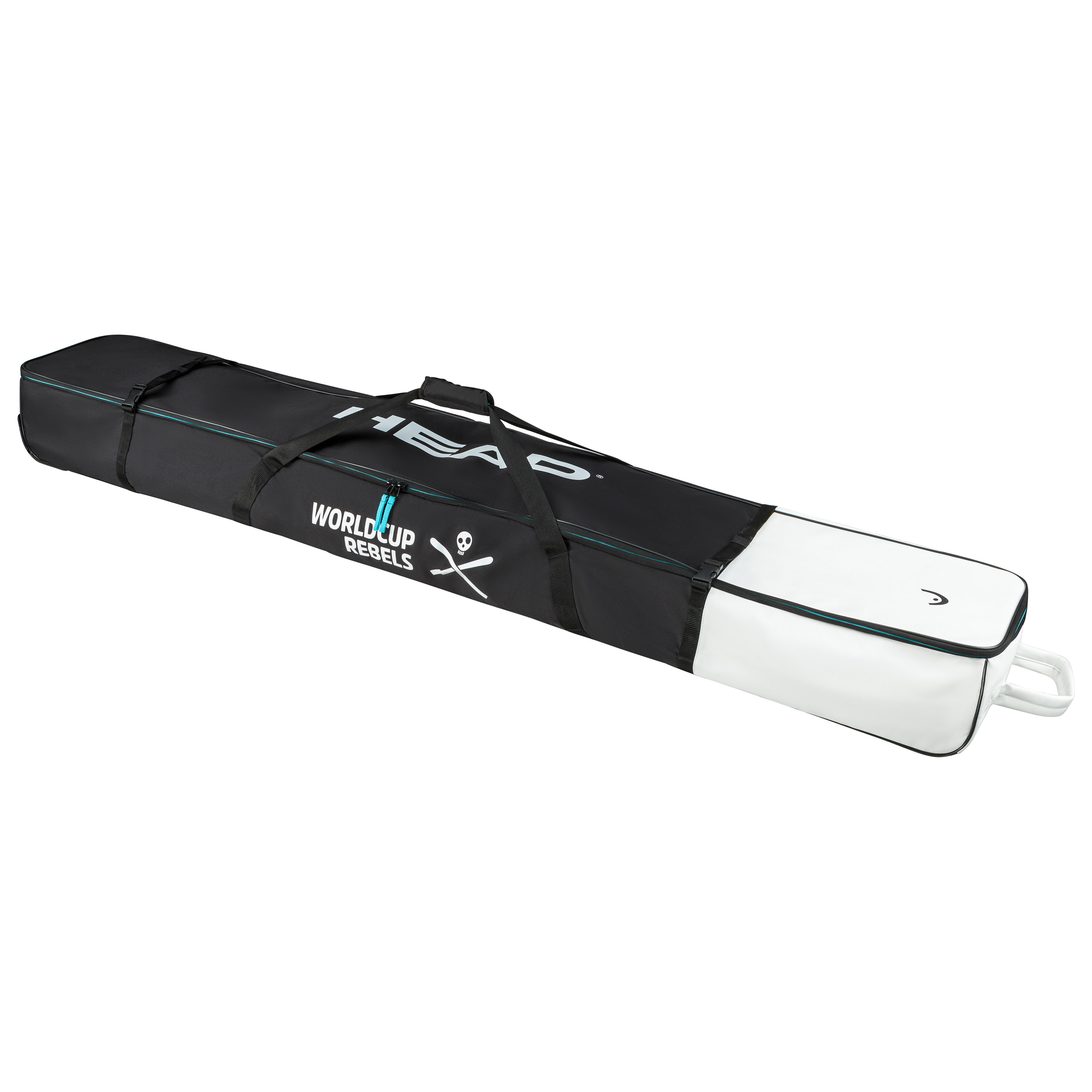 Head Rebels Double Skibag, schwarz-weiss, mit Tragegriffen und Reissverschluss.