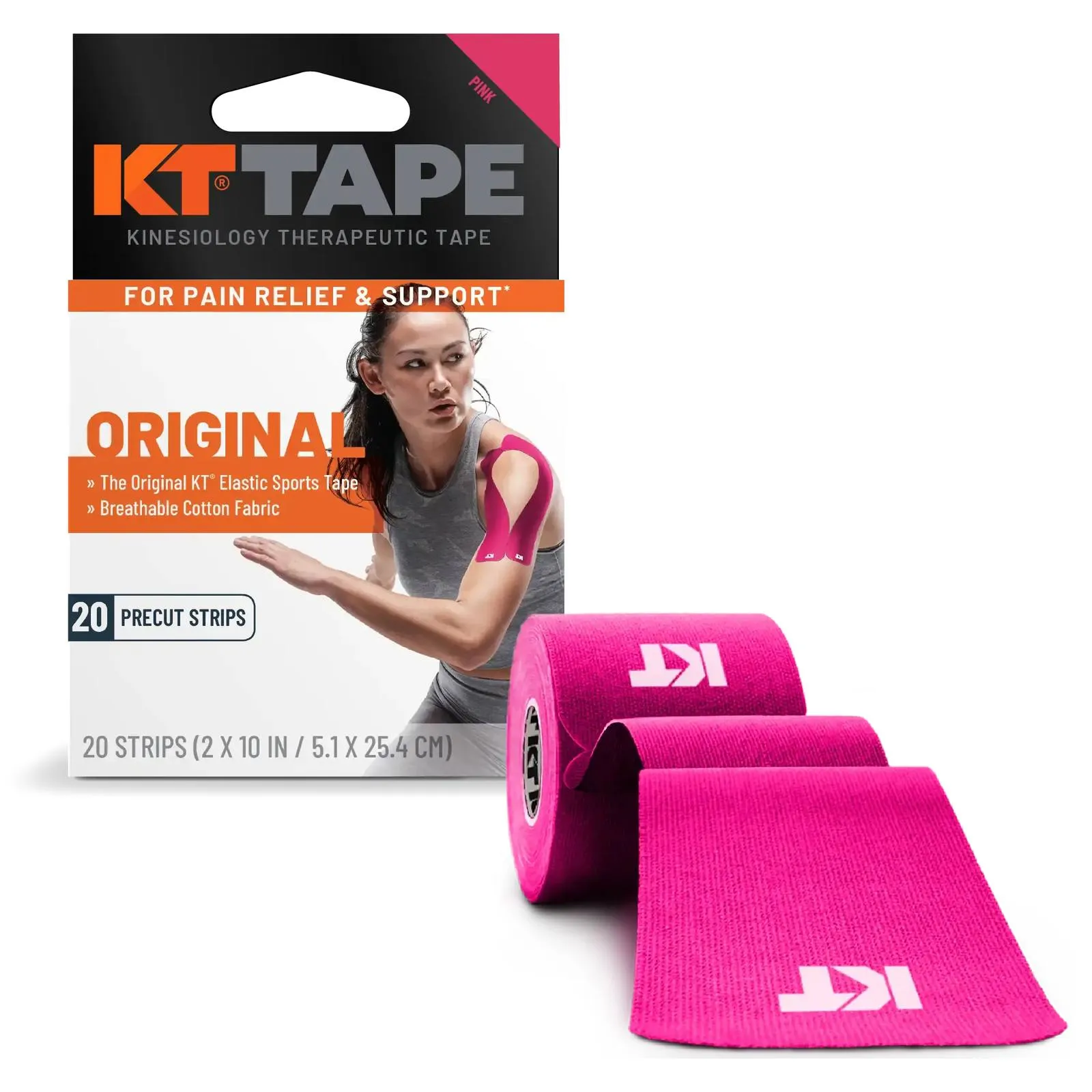 KT Tape Original Pink 20 Streifen packung und rolle