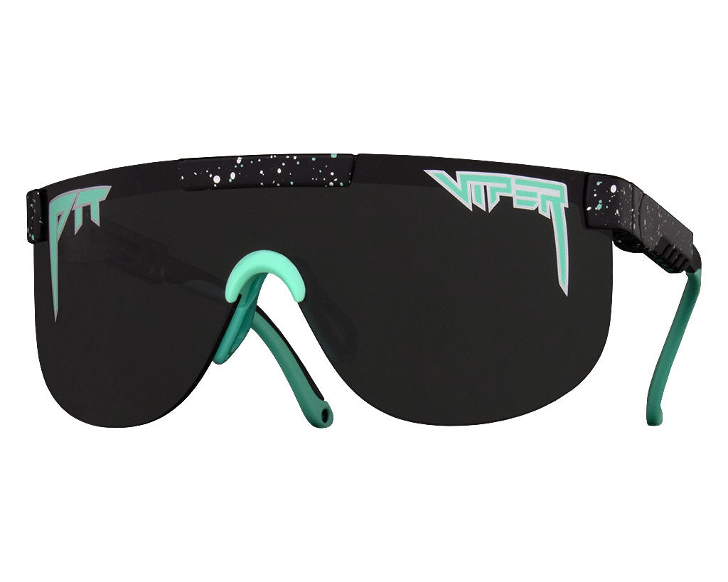 Sonnenbrille Thundermint Sonnenbrille Thundermint Elliptical: Schwarze Gläser, mintfarbene Details, Farbspritzer auf dem Rahmen.