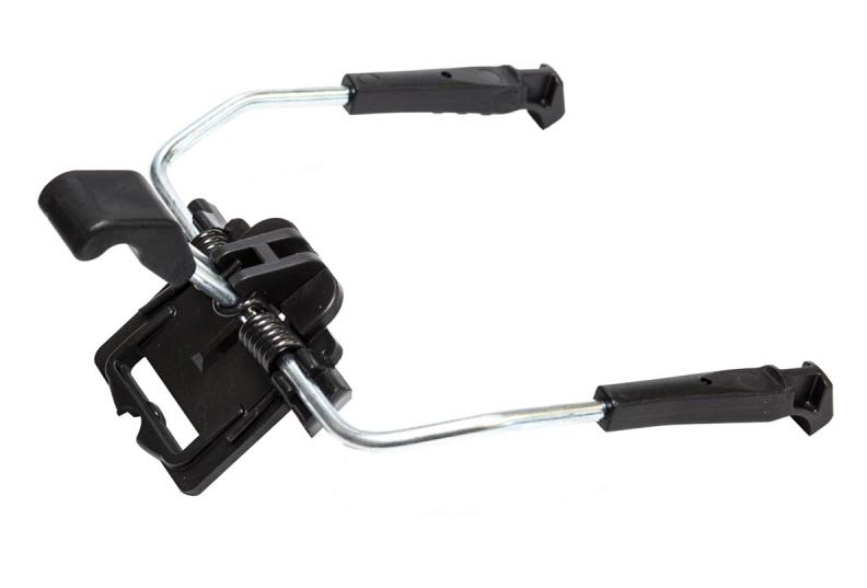 Rottefella NTN Skibremse Nahaufnahme einer Rottefella NTN Freeride Skibremse. Die Skibremse besteht aus Metall und Kunststoff. Zu sehen sind Federn, Stopper und ein schwarzes Gehäuse.