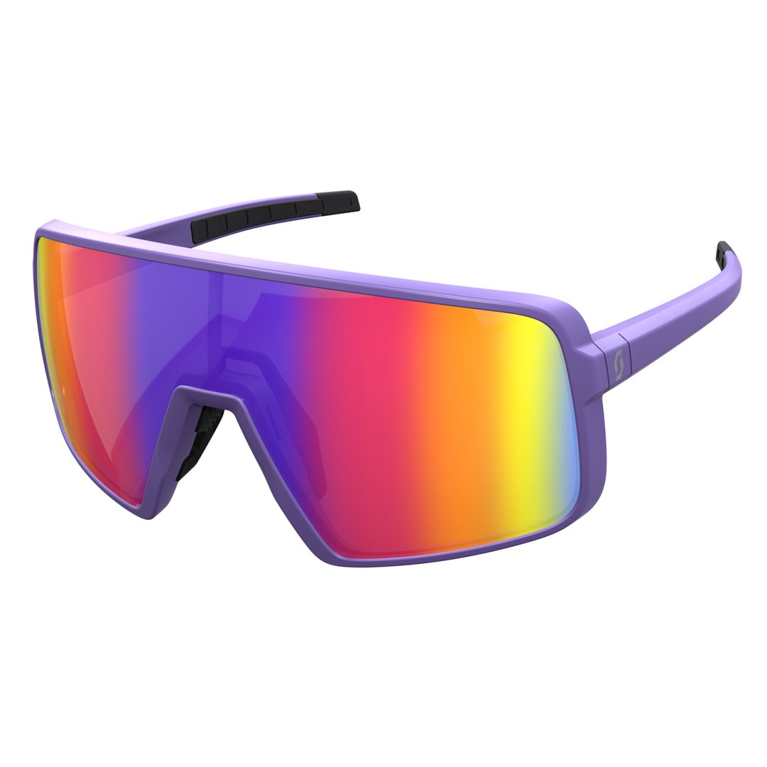 SCOTT Torica Sonnenbrille in Lila mit farbiger, verspiegelter Scheibe.