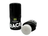 Black 50ml bottle of Gigaglide Race with sponge applicator, horizontal and vertical.